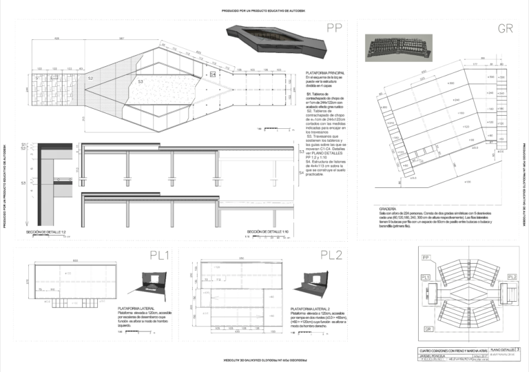 Plano de detalle teatro de ejercicio práctica en RESAD