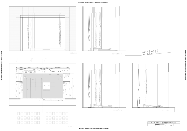Plano de detalle teatro de ejercicio práctica en RESAD