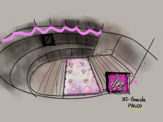Boceto de escenografía para la obra de teatro Los Prodigios Teatro Clásico Alcalá de Henares diseñado por Berta Navas